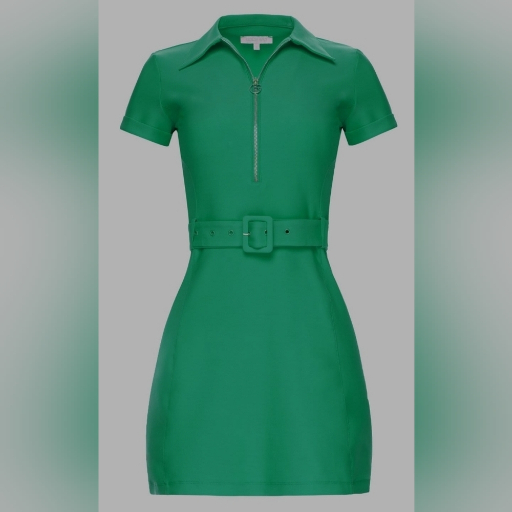 The Goldie Dress By Goldie Byrd Kelly Green Front Zip Golf Dress